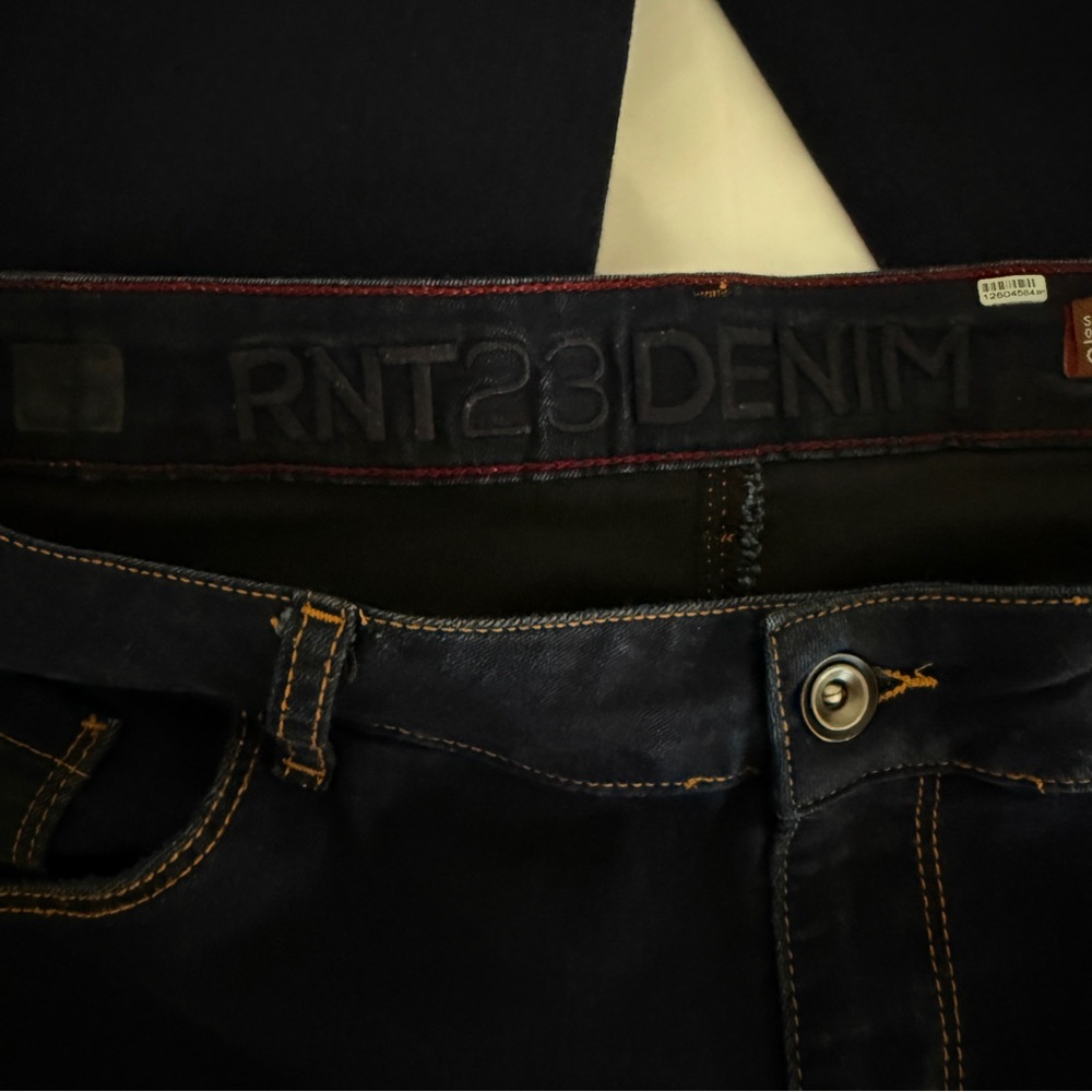 RNT23 Slim Tapered Dark Indigo Stretch Denim Jeans Men’s 38x33 - Picture 7 of 10
